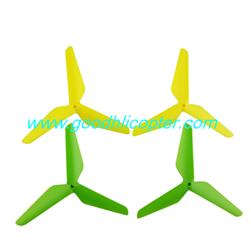 SYMA-X5S-X5SC-X5SW Quad Copter parts 3 leaves blades (2pcs yellow + 2pcs green)